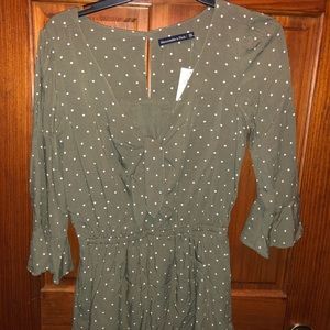 NWT green polka dot romper